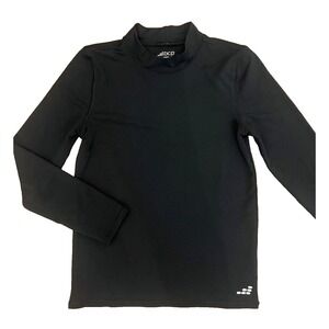 EUC Boys BCG Black BLK Cold Weather Layering Long Sleeve Shirt M 10/12 Baseball